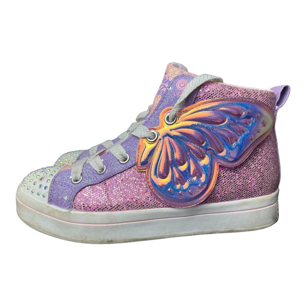 Skechers Twinkle Toes Shuffle Brights Butterfly Magic Sneaker - Girls Size 3